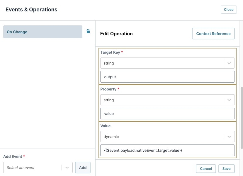 A static image displaying the Event Operation settings.