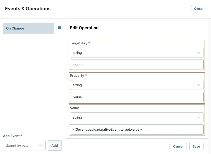 A static image displaying the Event Operation settings.