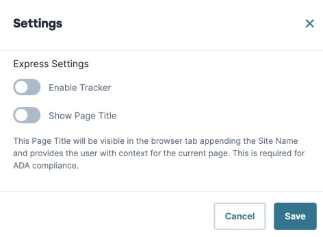 A static image displaying the Express Settings section of the Module Settings.