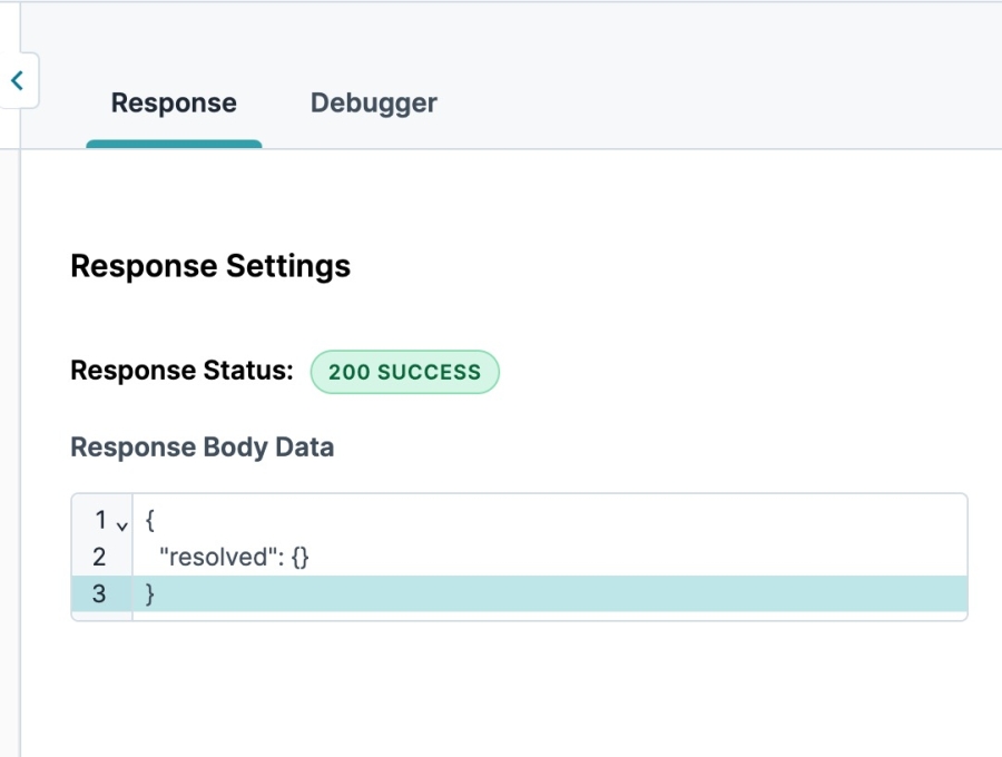 Static image showing the Server Side Testing Response tab returning a 200 SUCCESS status.