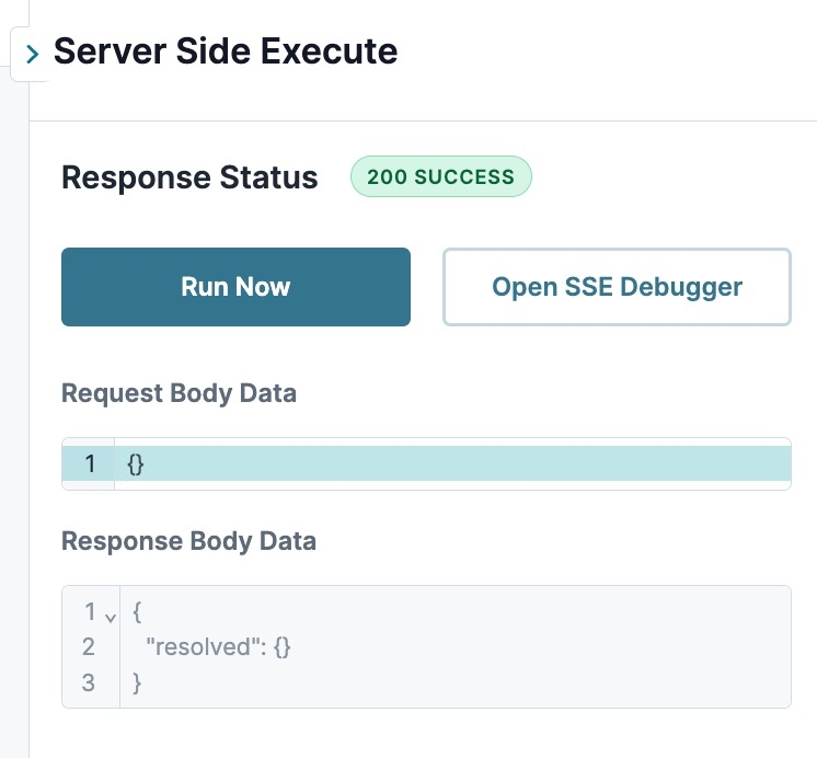 Static image showing the Service Logs testing panel after successfully running a test.