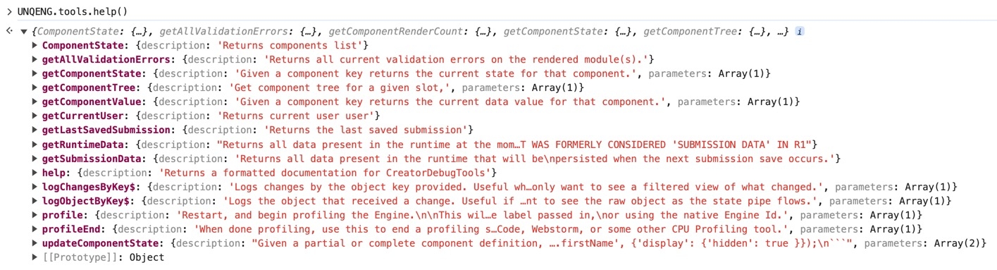 A static image dispaying the Help list in the DevTools Console.