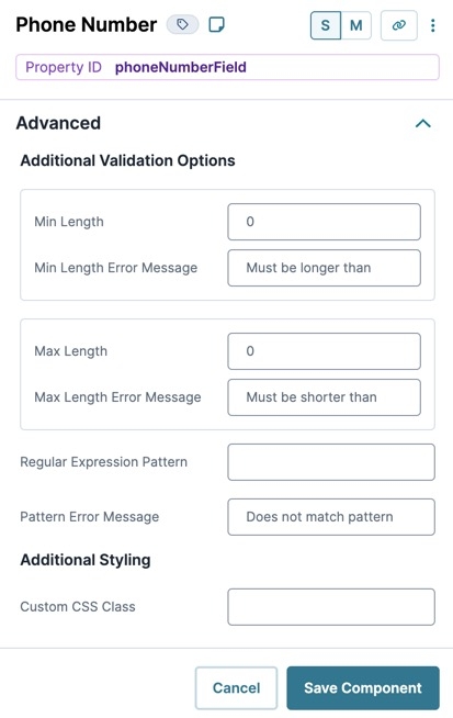 A static image displaying the Phone Number's Advanced settings.
