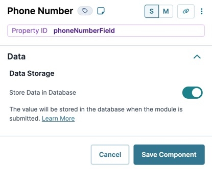 A static image displaying the Phone Number's Data settings.
