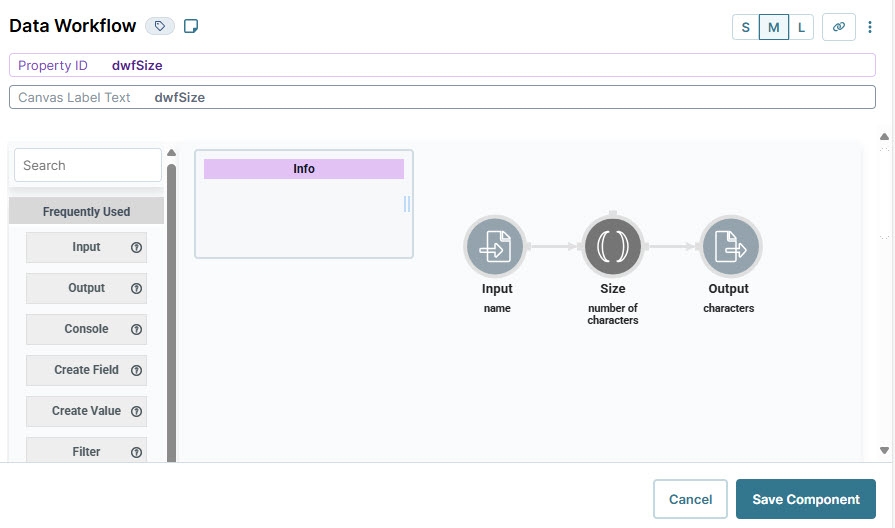 A static image displaying the dwfSize Data Workflow.