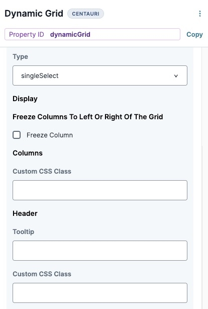 A static image displaying the Single Select Column's Display Settings.