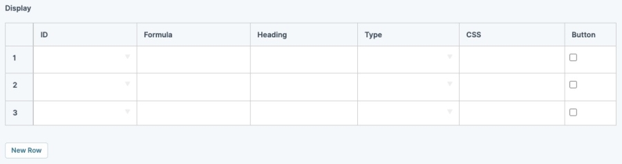 A static image displaying the View Grid component's Display table.