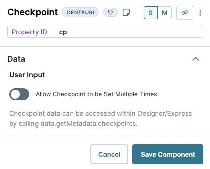 A static image displaying the Data Setting of Checkpoint Component.