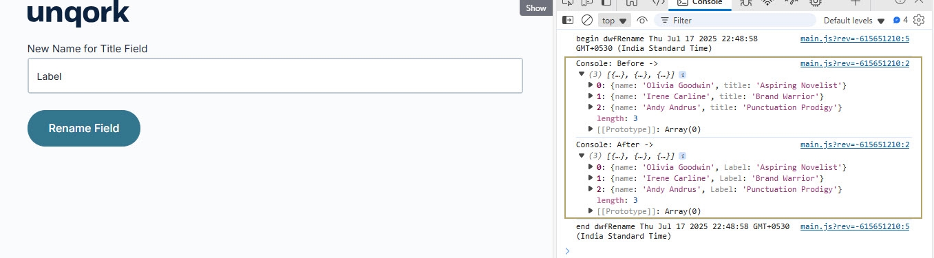 A static image displaying the configuration in the Preview Page.