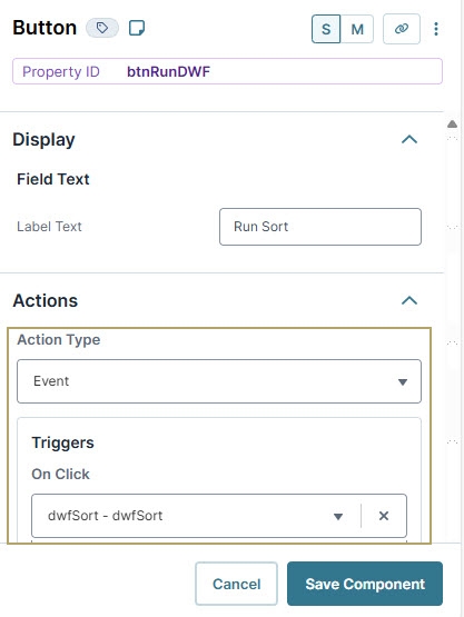 A static image displaying a button component settigns.