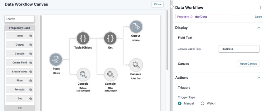 A static image displaying the completed Data Workflow configuration.