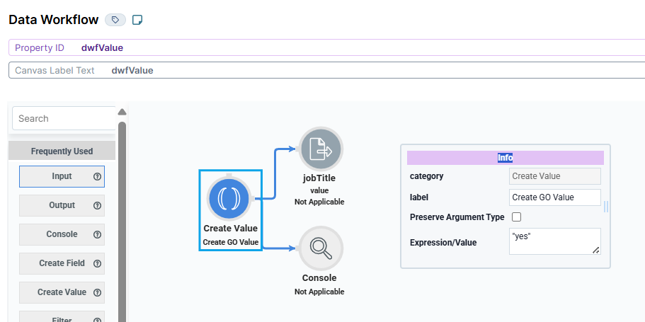 A static image displaying the Data workflow's configuration.