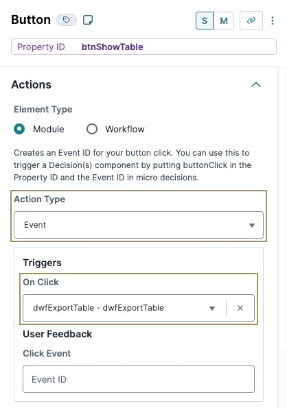 A static image displaying a button component settigns.