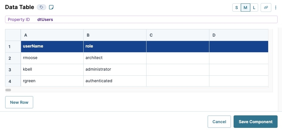 A static image displaying the dtUsers Data Table.