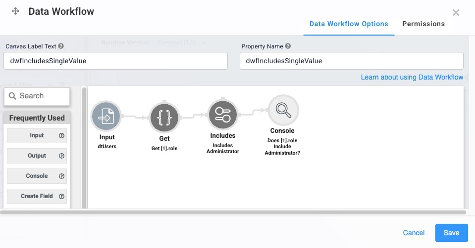 A static image displaying the Data Workflow Component contents.
