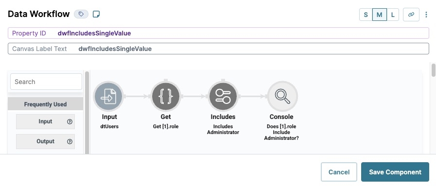 A static image displaying the Data Workflow Component contents.
