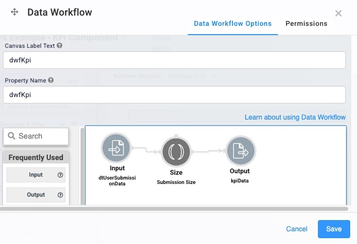 A static image displaying the Data Workflow's configuration and the Watch Trigger Type selected.