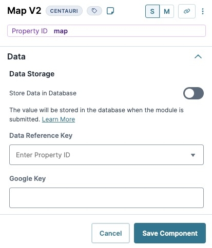 A static image displaying the Map V2 Data settings