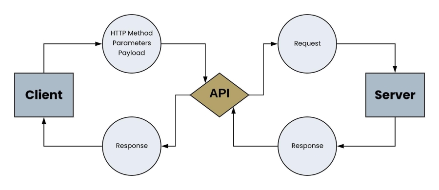 A static image displaying a typical API call process.