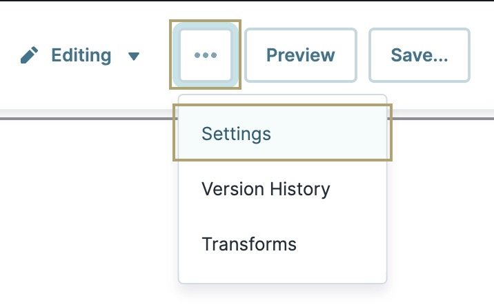 A static image displaying how to access the Workflow Settings.