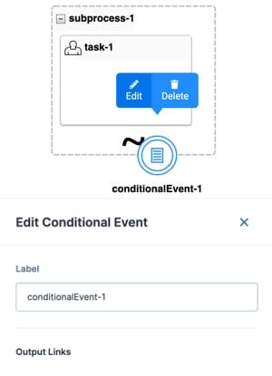 A static image displaying the Conditional Event Node and the Edit Conditional Event Settings window.