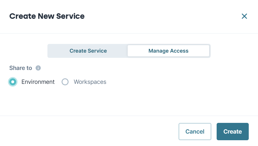 A image showing how to create a new Service Manage Access tab page.