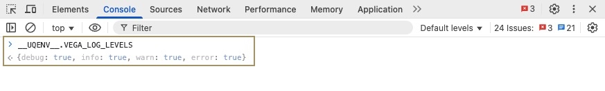 A static image displaying the DevTools console, the console logs display their values.