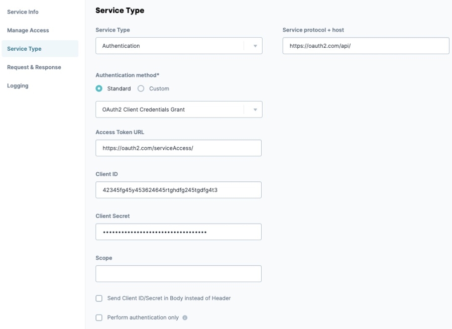 A static image displaying an Oh Auth Service Type.