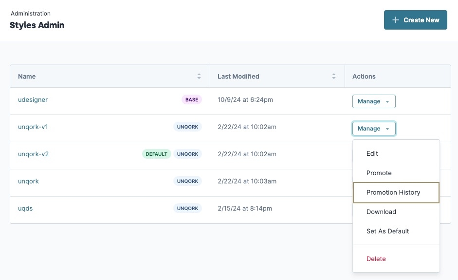 A static image displaying how to view the promotion history.