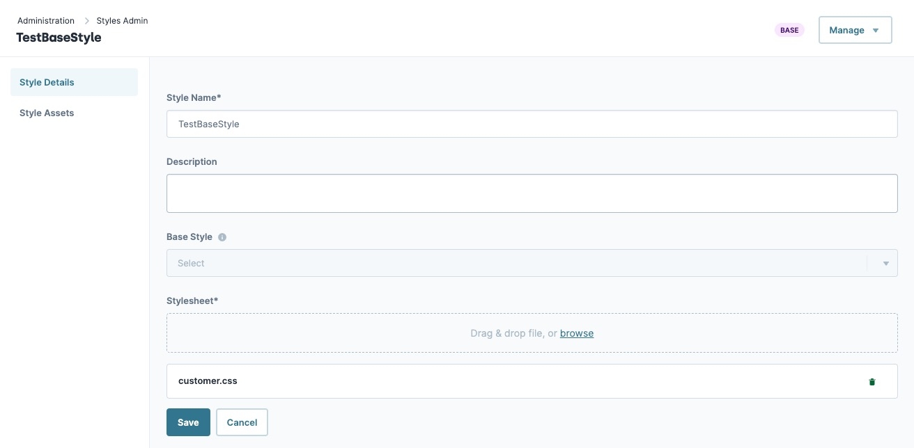 A static image displaying the Style Details page.