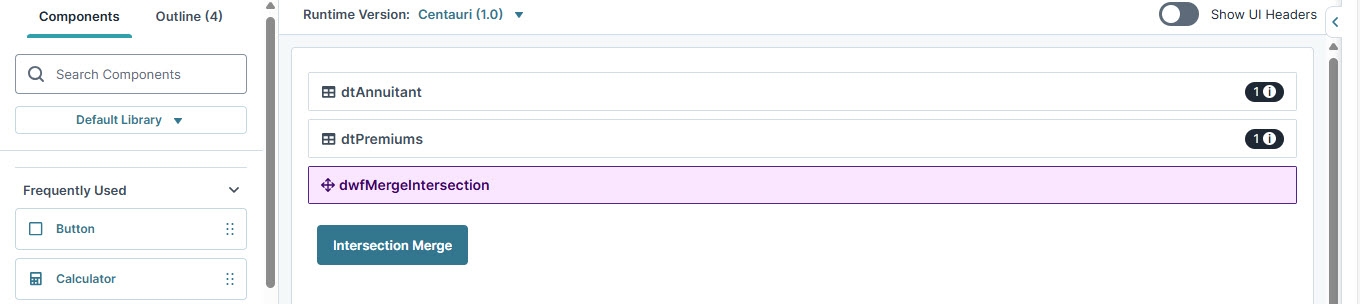 A static image displaying the Merge Operator configuration in the Module Builder