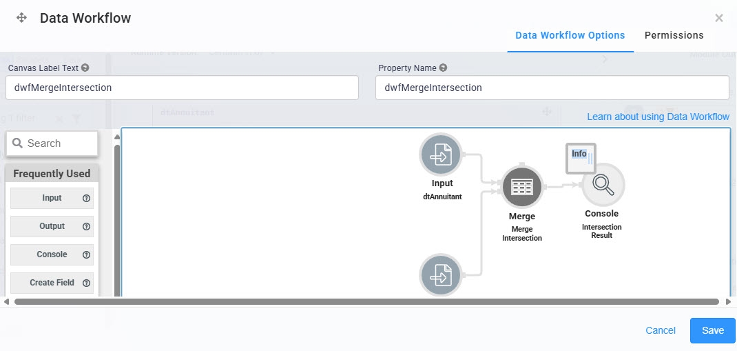 A static iamge displaying the Data Workflow, used to perform the merge operation.