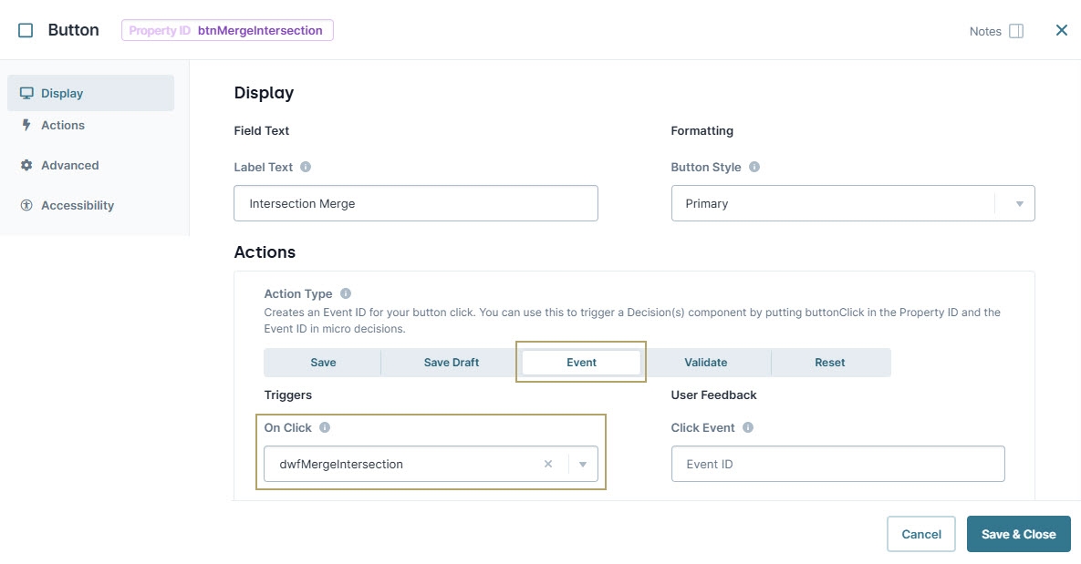 A static image displaying the Button component configuration.