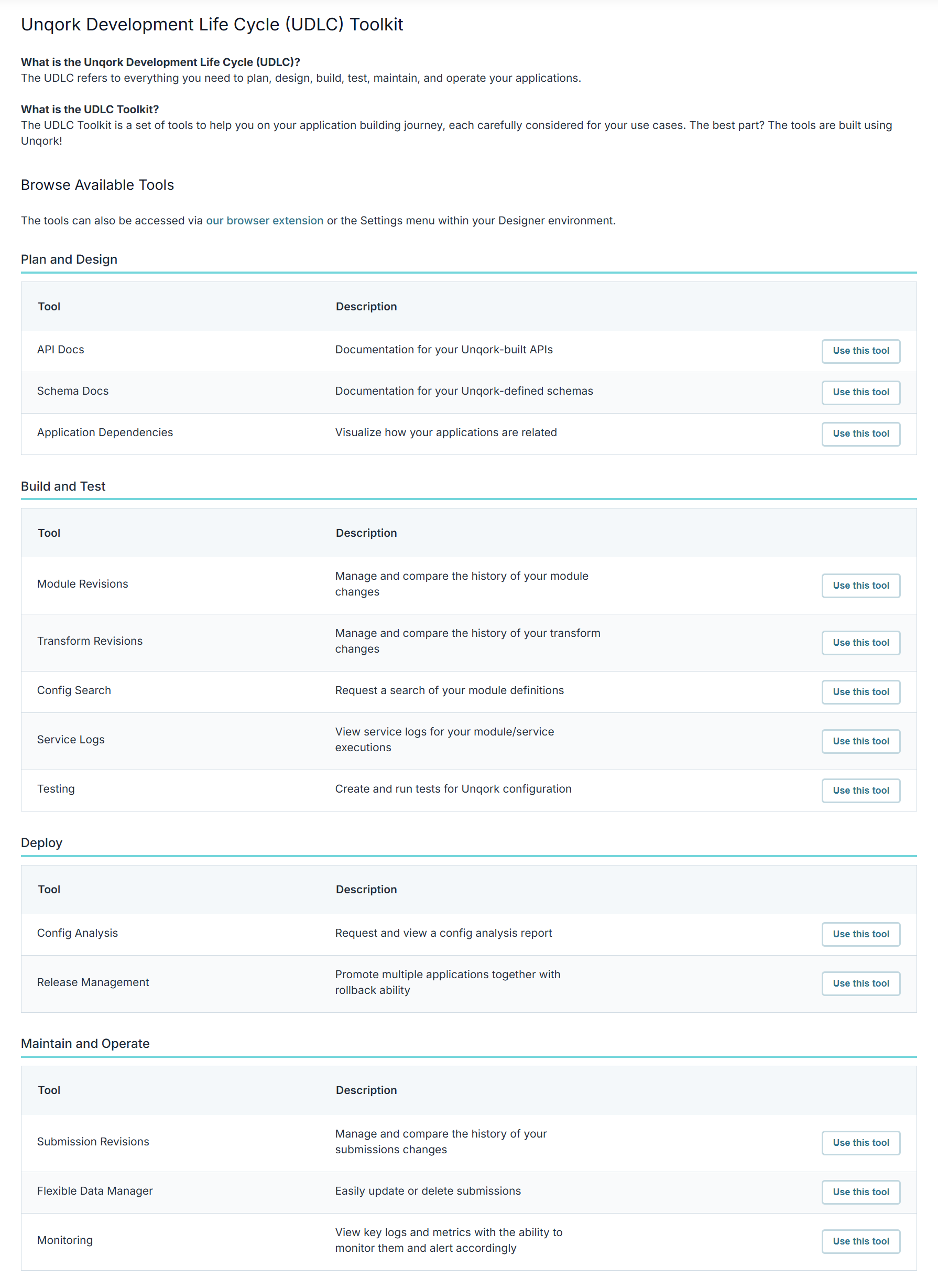 A image showing the home screen for UDLC Toolkit.