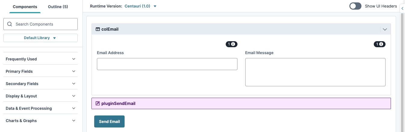 A static image displaying the completed component configuration in the Module Builder.