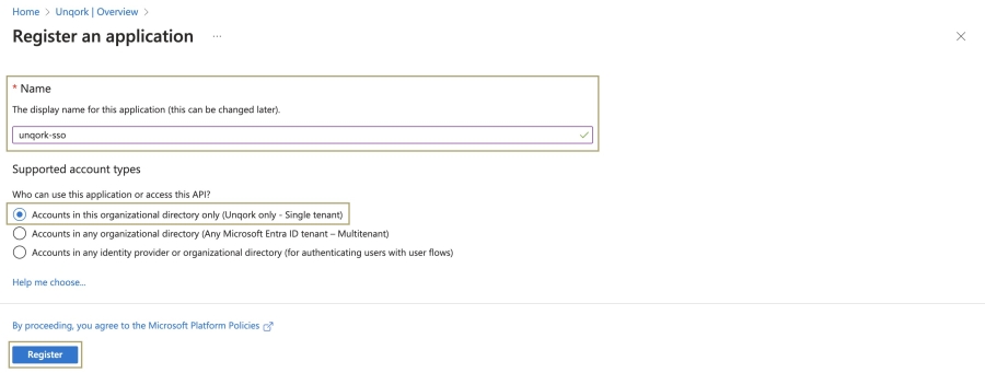 A static image displaying the configuration of a Microsoft Entra ID application.