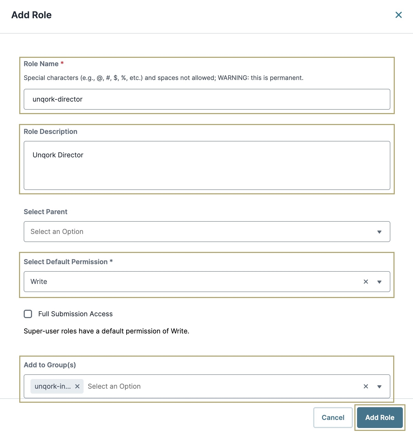 A static image showing add role page.