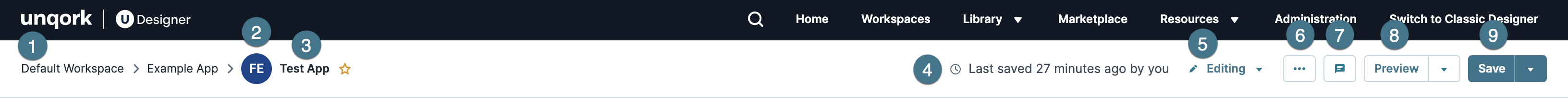 A static image displaying the module header in the Module Builder.