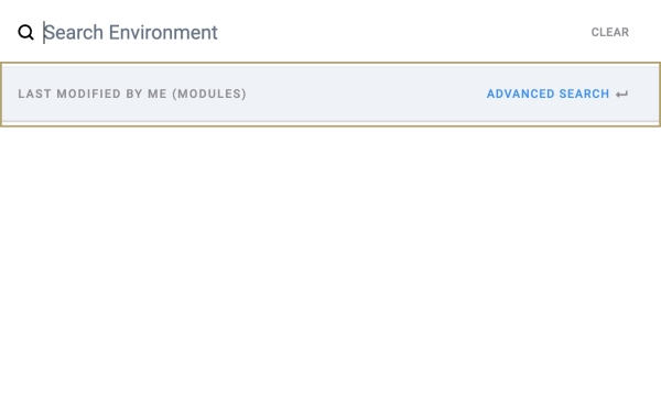A static image displaying the Global Search modal to search for your application.