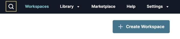 A static image displaying the Global Search magnifying glass at the top of the Default Workspace page.