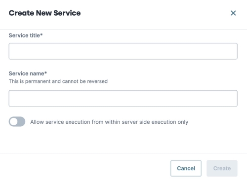 A static image displaying the Add a Service modal.